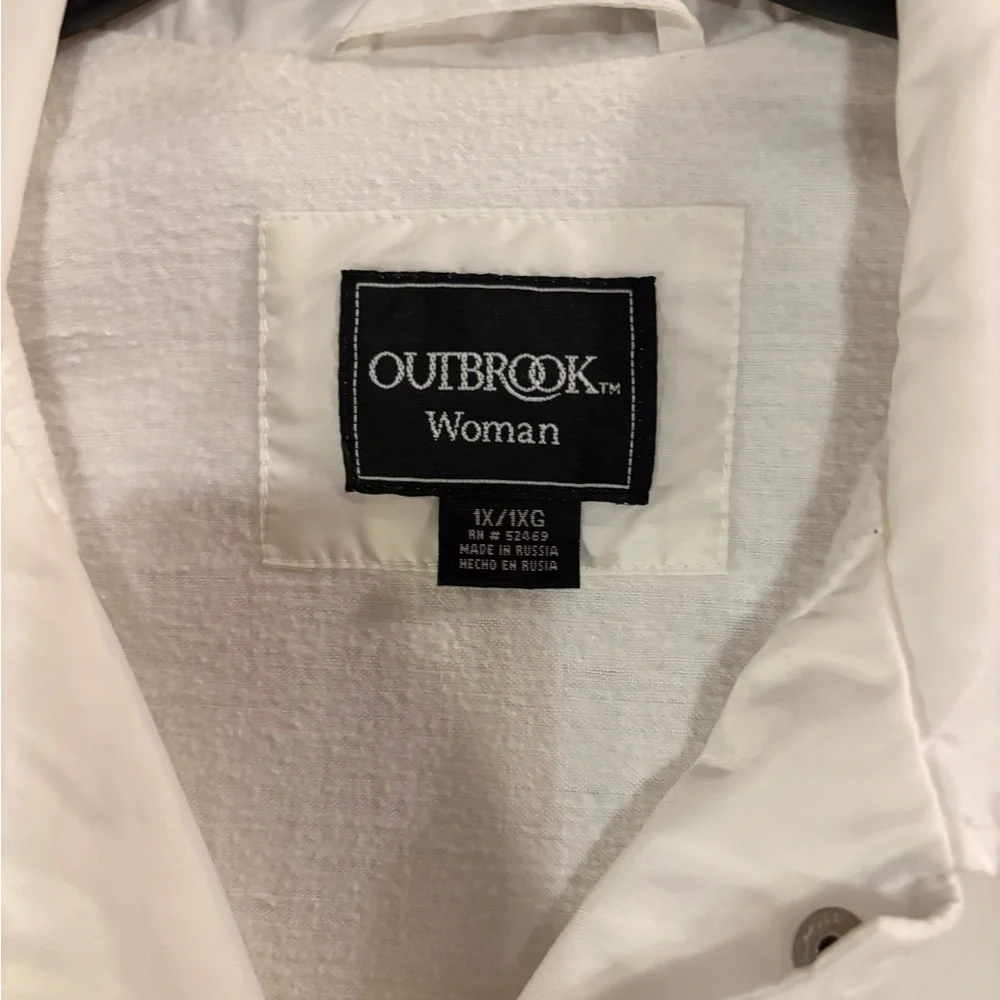 White Utility Jacket with Classic Collar and Relaxed Fit - Picture 4 of 4